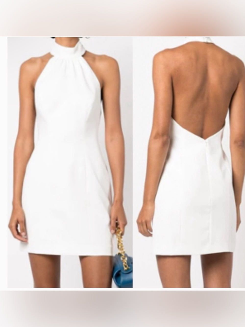 MILLY NWT CREAM HI NECK OPEN BACK DRESS